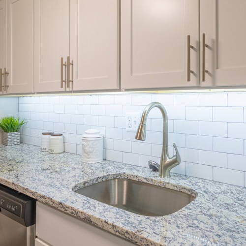Well-lit kitchen with ample counter space
